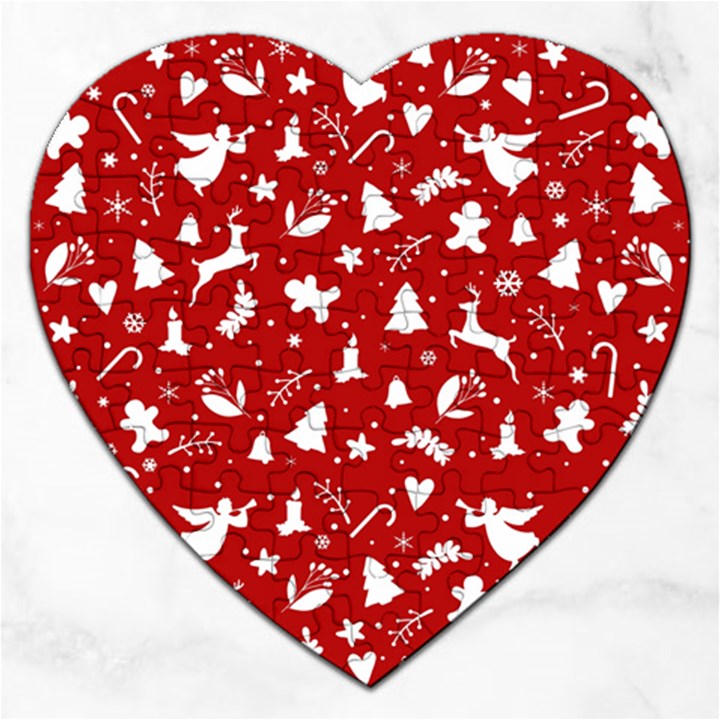 Christmas pattern Jigsaw Puzzle (Heart)