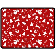 Christmas Pattern Double Sided Fleece Blanket (large) 