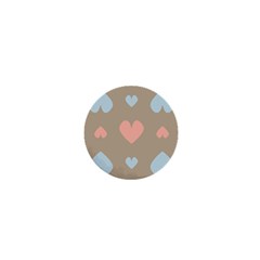 Hearts Heart Love Romantic Brown 1  Mini Magnets by Sapixe