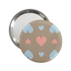 Hearts Heart Love Romantic Brown 2 25  Handbag Mirrors by Sapixe