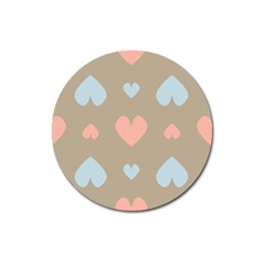 Hearts Heart Love Romantic Brown Magnet 3  (round) by Sapixe