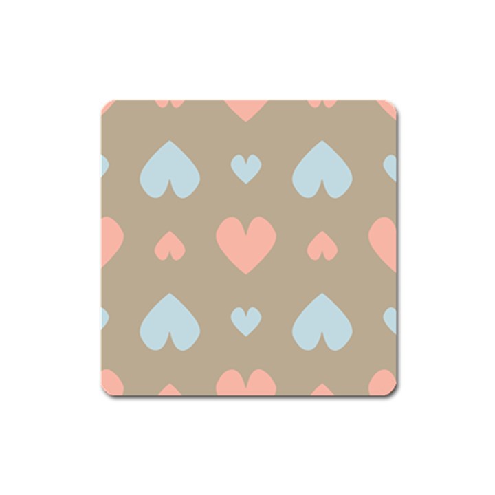 Hearts Heart Love Romantic Brown Square Magnet