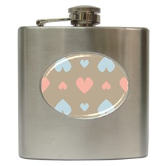 Hearts Heart Love Romantic Brown Hip Flask (6 Oz) by Sapixe