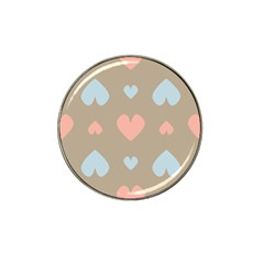 Hearts Heart Love Romantic Brown Hat Clip Ball Marker by Sapixe