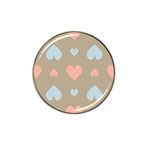 Hearts Heart Love Romantic Brown Hat Clip Ball Marker (10 pack) Front