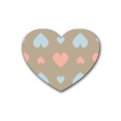 Hearts Heart Love Romantic Brown Heart Coaster (4 Pack)  by Sapixe