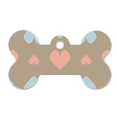 Hearts Heart Love Romantic Brown Dog Tag Bone (two Sides) by Sapixe