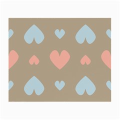 Hearts Heart Love Romantic Brown Small Glasses Cloth (2-side) by Sapixe