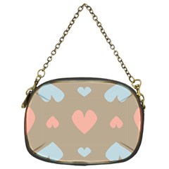 Hearts Heart Love Romantic Brown Chain Purse (one Side) by Sapixe