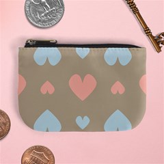 Hearts Heart Love Romantic Brown Mini Coin Purse by Sapixe