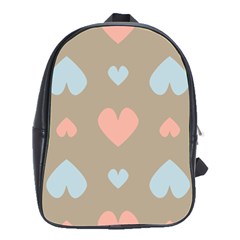 Hearts Heart Love Romantic Brown School Bag (large) by Sapixe