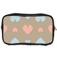 Hearts Heart Love Romantic Brown Toiletries Bag (one Side) by Sapixe