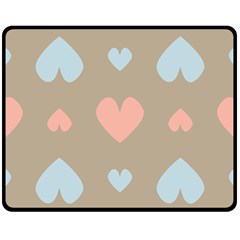 Hearts Heart Love Romantic Brown Fleece Blanket (medium)  by Sapixe