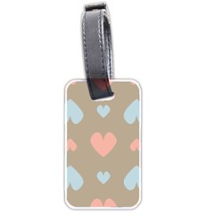 Hearts Heart Love Romantic Brown Luggage Tags (two Sides) by Sapixe