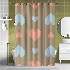 Hearts Heart Love Romantic Brown Shower Curtain 48  X 72  (small)  by Sapixe