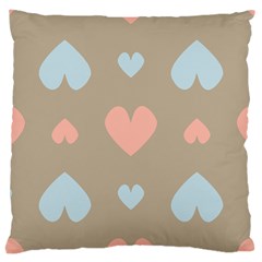 Hearts Heart Love Romantic Brown Large Cushion Case (one Side) by Sapixe