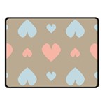 Hearts Heart Love Romantic Brown Double Sided Fleece Blanket (Small)  45 x34  Blanket Front