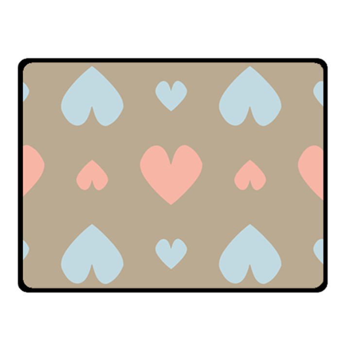 Hearts Heart Love Romantic Brown Double Sided Fleece Blanket (Small) 