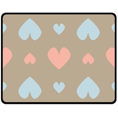 Hearts Heart Love Romantic Brown Double Sided Fleece Blanket (medium)  by Sapixe