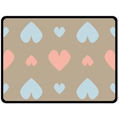 Hearts Heart Love Romantic Brown Double Sided Fleece Blanket (large)  by Sapixe