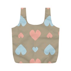 Hearts Heart Love Romantic Brown Full Print Recycle Bag (m) by Sapixe