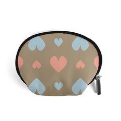 Hearts Heart Love Romantic Brown Accessory Pouch (small) by Sapixe