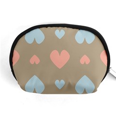 Hearts Heart Love Romantic Brown Accessory Pouch (medium) by Sapixe