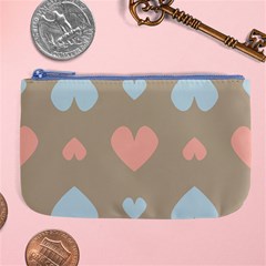 Hearts Heart Love Romantic Brown Large Coin Purse by Sapixe