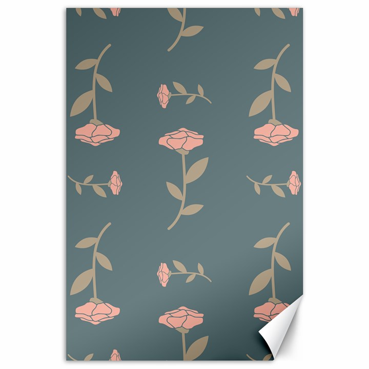 Florets Roses Rose Flowers Flower Canvas 24  x 36 