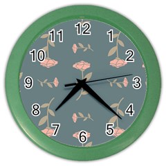 Florets Roses Rose Flowers Flower Color Wall Clock by Sapixe