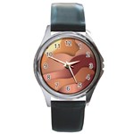 Autumn Copper Gradients Copyspace Round Metal Watch Front