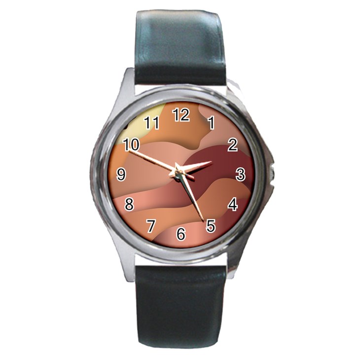 Autumn Copper Gradients Copyspace Round Metal Watch