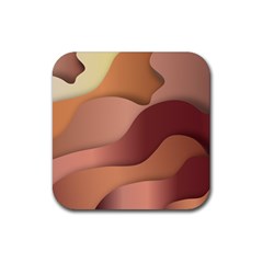 Autumn Copper Gradients Copyspace Rubber Coaster (square)  by Sapixe