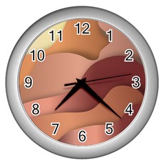 Autumn Copper Gradients Copyspace Wall Clock (silver) by Sapixe