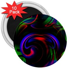 Swirl Background Design Colorful 3  Magnets (10 Pack)  by Sapixe