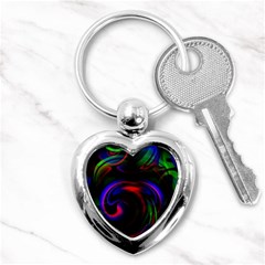 Swirl Background Design Colorful Key Chains (heart)  by Sapixe