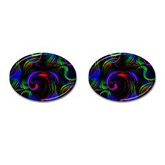 Swirl Background Design Colorful Cufflinks (oval) by Sapixe