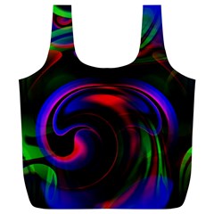 Swirl Background Design Colorful Full Print Recycle Bag (xl)