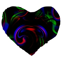 Swirl Background Design Colorful Large 19  Premium Flano Heart Shape Cushions by Sapixe