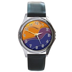 Autumn Copyspace Wallpaper Round Metal Watch by Sapixe