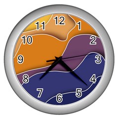 Autumn Copyspace Wallpaper Wall Clock (silver) by Sapixe