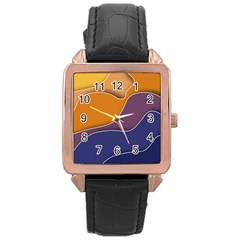 Autumn Copyspace Wallpaper Rose Gold Leather Watch  by Sapixe