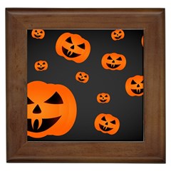 Halloween Pumpkin Autumn Fall Framed Tiles by Sapixe