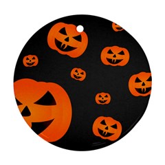 Halloween Pumpkin Autumn Fall Ornament (round) by Sapixe