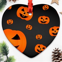 Halloween Pumpkin Autumn Fall Ornament (Heart)