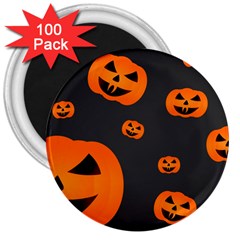 Halloween Pumpkin Autumn Fall 3  Magnets (100 Pack) by Sapixe