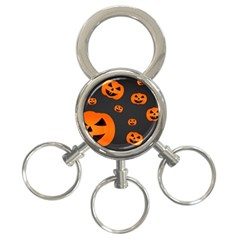 Halloween Pumpkin Autumn Fall 3-Ring Key Chains