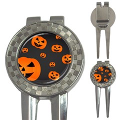 Halloween Pumpkin Autumn Fall 3-in-1 Golf Divots