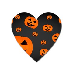 Halloween Pumpkin Autumn Fall Heart Magnet