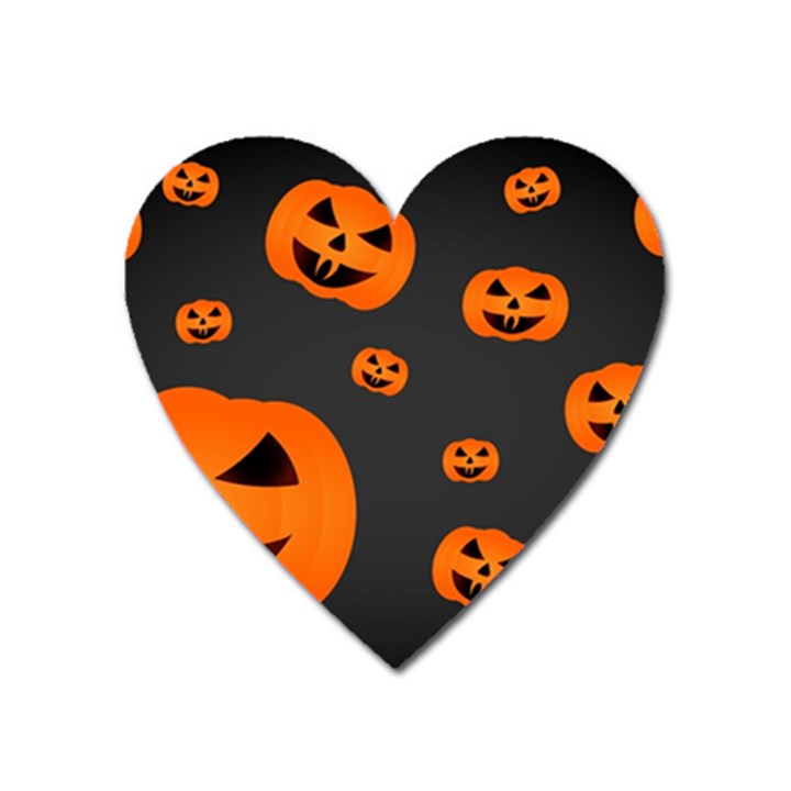 Halloween Pumpkin Autumn Fall Heart Magnet